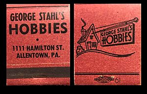 1949 - George Stahl's Hobbies - Matchcover - Allentown PA
