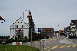 The village center of Gommiswald with the church