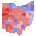 2012 United States Senate election in Ohio results map by county