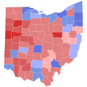 2012 United States Senate election in Ohio results map by county