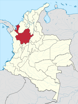 Antioquia shown in red