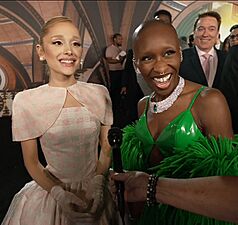 Ariana Grande and Cynthia Erivo at the Wicked Premiere in Los Angeles