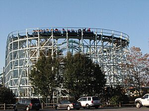 Blue Streak turnaround from the parking lot
