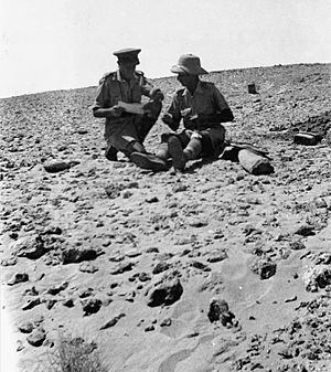 Brigadier Kippenberger and Lieutenant-Colonel Allen at El Mreir, Egypt