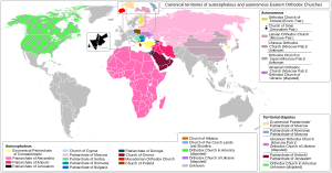 Canonical territories of autocephalous and autonomous Eastern Orthodox jurisdictions (2022)