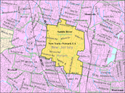 Census Bureau map of Saddle River, New Jersey