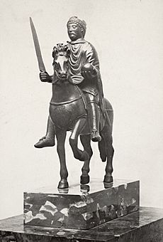 Charles Marville, Hôtel Carnavalet, statue of Charlemagne, ca. 1853–70