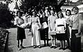 Civil internees with Red Cross care packages. Sanitorium Liebenau, Germany, c.1940