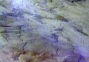 Clouds over lava flows on Mars ESA384876
