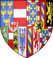 Coat of arms of Mary of Burgundy as consort to Maximilan of Hapsburg (shield)