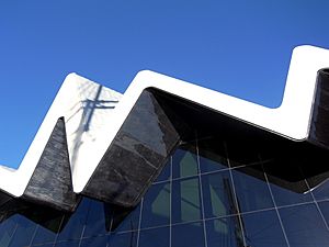 Glasgow. Riverside Museum. Detail of south elevation