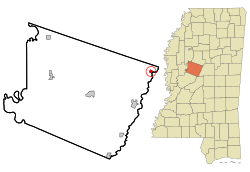 Location of West, Mississippi