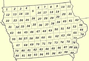 Iowa counties with numbers