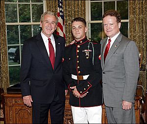 Jim Webb with son Jimmy and George W. Bush 2008