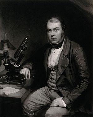 John Thomas Quekett, a distinguished histologist, seated (cropped)