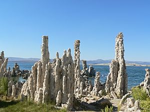 Limestone towers at Mono Lake, California