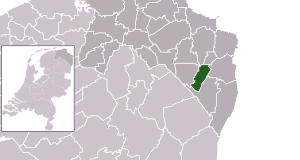 Highlighted position of Pekela in a municipal map of Groningen