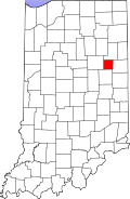 Blackford County's location in Indiana