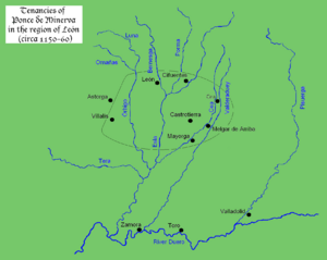 Map of Ponce de Minerva's zone of influence