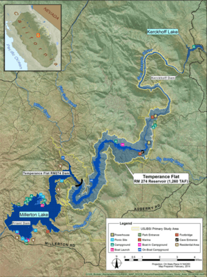 Map of proposed Temperance Flat Dam and reservoir.png