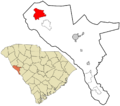 McCormick County South Carolina incorporated and unincorporated areas Mount Carmel highlighted