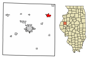 Location of Bushnell in McDonough County, Illinois.