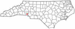 Location of Spencer Mountain, North Carolina