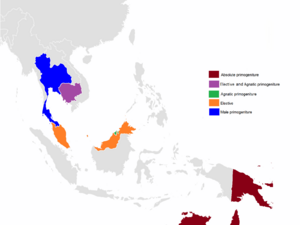 Order of succession (Primogeniture) in Southeast Asia monarchies