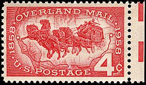 Overland Mail commemorative stamp, 4c, 1958 issue