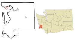Location of Tokeland, Washington