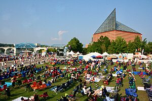 People attend the Riverbend Festival in downtown Chattanooga, Tennessee, on June 10, 2011