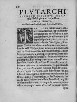 Plutarchus - Moralia. De placitis philosophorum, 1531 - 3020537