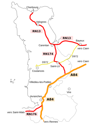 Réseau routier de Manche