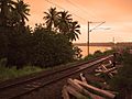 Railtracks at sunset in Kollam