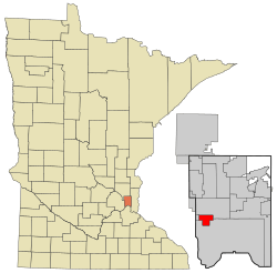 Location of the city of Falcon Heightswithin Ramsey County, Minnesota