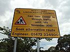 Road works sign on A46 Clee Road, North East Lincolnshire - DSC07321
