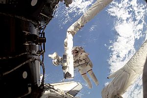 STS-108 spacewalk