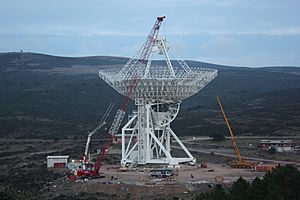 The Sardinia Radio Telescope (SRT) under construction