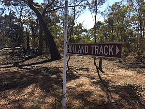 Sign marking Holland Track near Badgebup