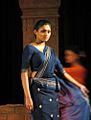 Sinhalese Girl Wearing A Traditional Kandyan Saree (Osaria)-1