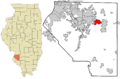 St. Clair County Illinois incorporated and unincorporated areas Scott AFB highlighted