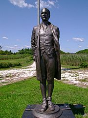Statue of Nathan Hale at Fort Nathan Hale in New Haven, CT