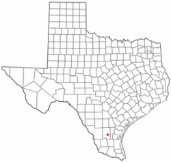 Location of Benavides, Texas