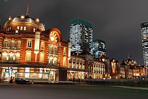 Tokyo station from marunouchi oazo