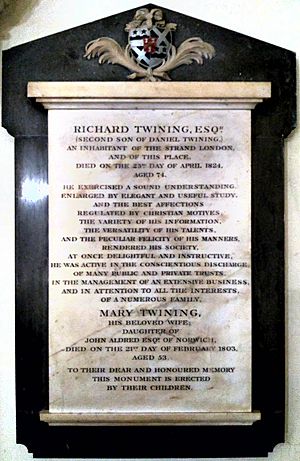 Twickenham, St Mary's Church, Richard Twining memorial
