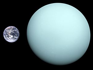 Uranus, Earth size comparison 2