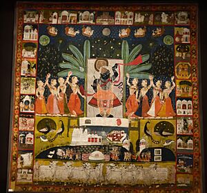 Vallabhacharya temple cloth for Sharad Purnima festival - W. India -19th c. - 1927