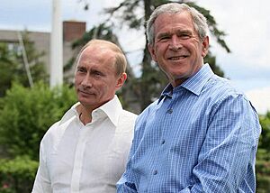 Vladimir Putin and George W. Bush