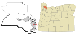 Location of Metzger, Oregon