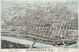 1876 map Manchester New Hampshire by Bailey and Hazen BPL